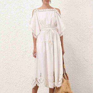 Zimmermann women's white off-the-shoulder dress